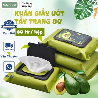 Khăn giấy ướt tẩy trang bộ tẩy trang chăm sóc da mặt tinh chất bơ làm sạch da mặt LĐ-TTBO