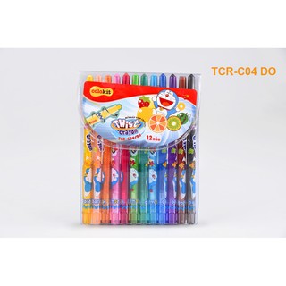 BÚT SÁP VẶN 12 MÀU DORAEMON TCR-C04/DO