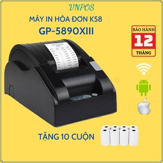 [ Nhập mã THIE9 GIẢM 8% ] Máy in hoá đơn K58 XP58IIH GP5890XIII, in bill tính tiền POS từ các phần mềm bán hàng khổ K58