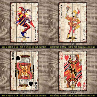 Tranh Bộ Bài, Joker Trang Trí Pub, Bar, Barber, Tattoo, Cafe Giá Tốt