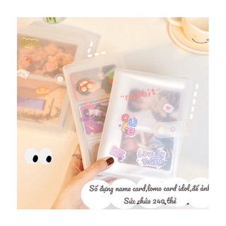Sổ đựng lomo card,lưu trữ danh thiếp name card ,ảnh 6*9cm trong suốt có cúc bấm