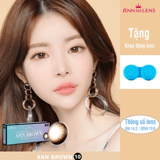 Kính áp tròng 1 ngày màu nâu tự nhiên Ann Brown ANN365, lens cận dành cho mắt khô yếu nhạy cảm đủ độ cận