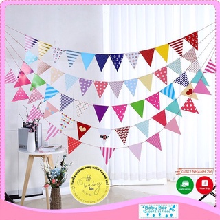 Dây Cờ Tam Giác Hoạ Tiết Dễ Thương Trang Trí