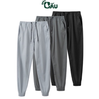 Quần jogger nam Gấu 194 vải kaki đũi cao cấp dày dặn, co giãn - form slimfit