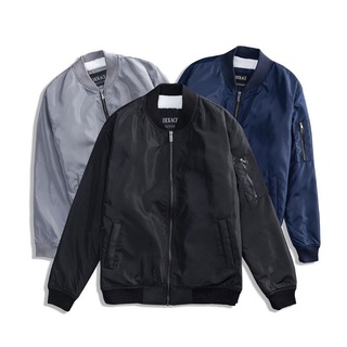 Áo Khoác Nam - Áo Bomber Nam Lót Lông Cừu Dekace Vải Dù Dày Xịn Phối Khóa Tay Áo