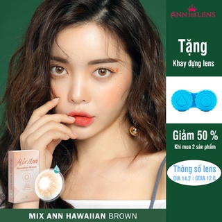 Kính áp tròng 1 tháng Silicone Hydrogel màu cam Hawaiian Brown ANN365 đeo êm 12H/ ngày