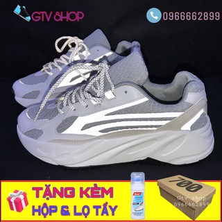 Tặng hộp và lọ vệ sinh giày - Giày thể thao nam nữ y700 phản quang, size 36 đến 43.     .