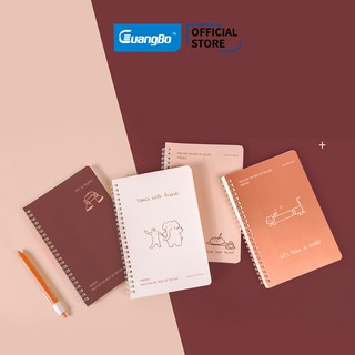 [FOLLOW GIẢM 15K] Sổ tay ghi chép lò xo A5 160 trang - bộ sưu tập Friend Brown FB60507-12
