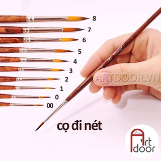 [ARTDOOR] Cọ vẽ HAND đầu Tròn thân Nâu (ZBS)