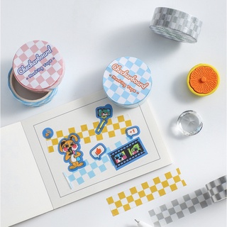 Cuộn băng keo Checkerboard washi tape trang trí sổ tay | BSW124