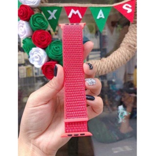 Dây nylon loops sắc đỏ sang trọng cho apple watch