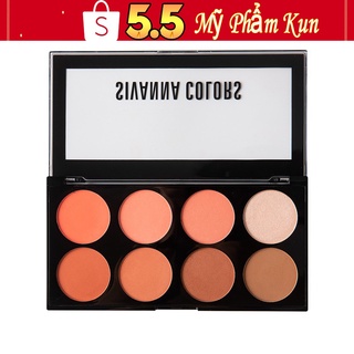 Bảng Phấn Má Hồng Và Tạo Khối, Highlight 8 Ô Sivanna Colors Ultra Blush Palette HF319 16g