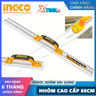 Thước nhôm xây dựng INGCO HAR01060 60cm, thước nhôm kỹ thuật đa năng có bóng nước cân bằng, nhôm dầy bền chắc