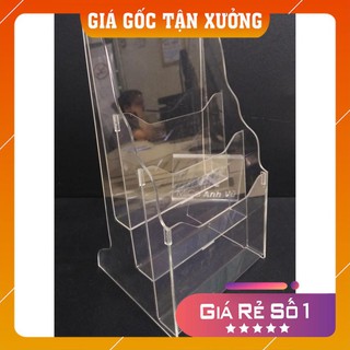 Kệ tờ rơi mica A4 3 ngăn trong suốt