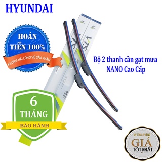 [BẢO HÀNH 1 NĂM] Bộ 2 thanh gạt nước mưa ô tô Nano xương mềm cao cấp dành cho hãng xe Hyundai: Getz-Accent-Avente