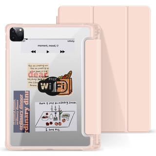 Ốp Lưng/Bao Da Mặt Lưng Trong Nhám Có Khay Đựng Bút Dành Cho IPAD Mini 6, 10.5, Air 4, 11, 12.9 inch
