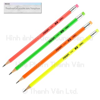 Bút Chì Deli Neon 2B U51800 Lẻ Thân Gỗ Nhiều Màu Cute Vàng Xanh Cam Hồng Nhạt (Light Pink)