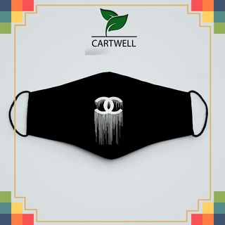 Khẩu trang in hình 3d đẹp C.h.a.n.e.l_615 CARTWELL chất liệu poly cotton 100% in họa tiết 3d unisex chống bụi bẩn