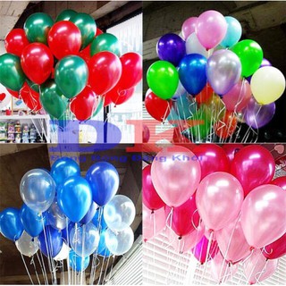 Bong bóng nhũ size 9"(23cm) bịch 50 cái bóng trang trí sinh nhật Phụ kiện trang trí sinh nhật happy birthday