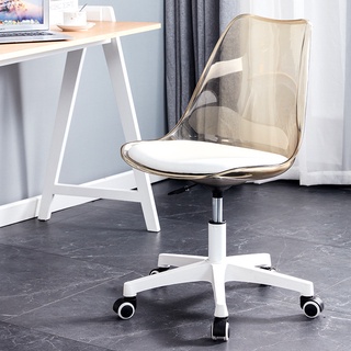 [Mã LIFEBKM1 giảm 10% tối đa 1 triệu đơn từ 500k] Ghế Xoay Nhựa Trong Suốt có nệm TM1019 chân nhựa cao cấp