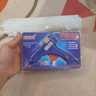 Súng bắn keo Silicon 20W và Que keo silicon trong suốt nóng chảy tiện dụng (7mm x 270mm) làm đồ Hanmade - sửa chữa