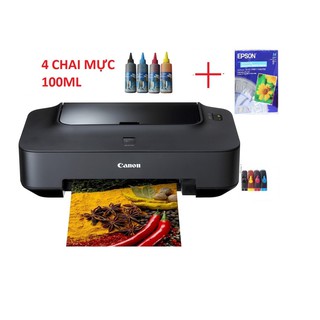 Máy in phunMáy in Canon 2770 gắn tiếp mực ngoài + 4 chai mực đổ