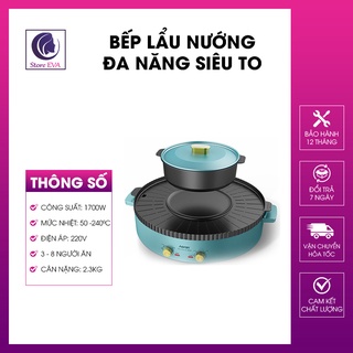 Bếp Lẩu Nướng Đa Năng Bếp Siêu To Cho 3-8 Người, Mâm Nhiệt, Công Suất 1350W - Lỗi 1 Đổi 1 Bảo Hành [12 Tháng]