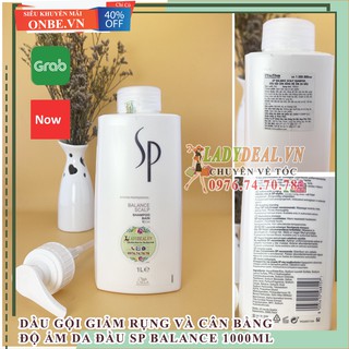 Dầu gội chống rụng và cân bằng độ ẩm da đầu wella Sp balance scalp 1000ml [0976747078]