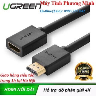 Dây nối dài HDMI 1.4 thuần đồng 19+1 Dài 1M UGREEN HD107 10141 -  Bảo hành chính hãng 18 tháng