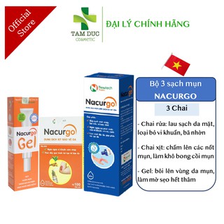 Bộ 3 NACURGO - Chăm sóc vết thương, lở loét ngoài da, mụn mủ, sưng đỏ [nacurgo Gel, nacugo]