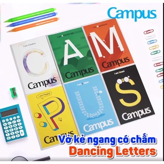 Vở CAMPUS kẻ ngang 80,120,200 tr DANCING LETTERS, tập kẻ ngang Campus