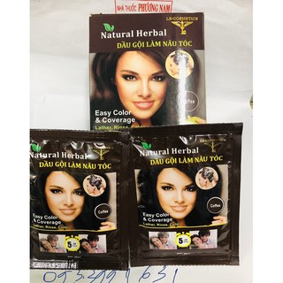 Gội Natural herbal làm nâu tóc-Hộp 10 gói