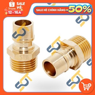 [PHỤ KIỆN MÁY GIẶT] Đầu ren ngoài 1/2 21 nối nguồn cấp nước vào dây máy giặt (béc búp nối nhanh - Bằng đồng)