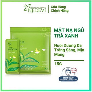 Mặt Nạ Trà Xanh Matcha Mud Mask Laikou Chính Hãng Bịch 15 Miếng - NEDEVI Chính Hãng