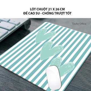 [26 x 21 cm] Miếng Lót Chuột Vải Nhiều Hình, Đế Cao Su Việt Nam Chống Trượt, Mousepad Mềm Dày (Hình Tự Chụp)