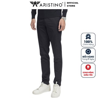 Quần Kaki Nam Aristino AKKR0409 (AKKR04) Màu Đen 01 Dáng Slim Fit Chất Liệu CVC