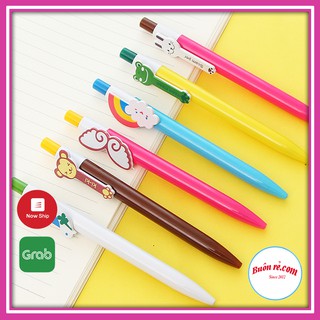 Bút bi bấm mực xanh nhiều màu sắc, nhiều hình cute – 01123 – buôn rẻ
