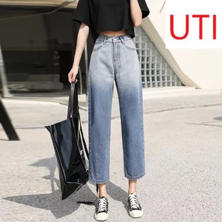 [ QUỐC THÁI ] QUẦN JEAN ỐNG RỘNG NỮ LƯNG CAO LOANG MÀU XANH ĐẬM FORM DÀI RỘNG LAI CUỐN CAO CẤP UTI ĐỦ SIZE VẢI CHẤT MỀM