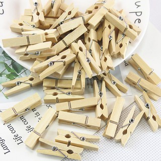 Kẹp Gỗ  Màu Gỗ Thông Treo Ảnh Trang Trí Tường