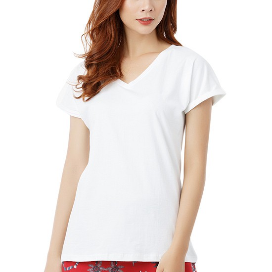 Áo thun cổ tim nữ