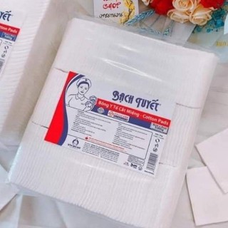 Bông gòn Bạch Tuyết cắt miếng (size 7x7 cm) Gói 500gr vệ sinh cho bé - SPAMALL