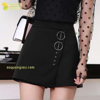 Quần giả váy nữ vạt xéo AQGS phối khoen to nhỏ màu đen size S,M MT941 rẻ đẹp chuẩn store hàn quốc freeship 50k