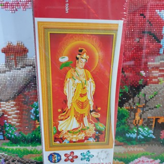 Tranh Đính Đá ĐẠI THẾ CHÍ BỒ TÁT (ĐÁ ABC CAO CẤP). Kích Thước: 95cm x 50cm