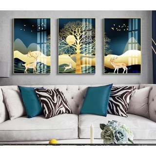 Tranh hươu Tài Lộc treo tường phòng khách - Tranh canvas