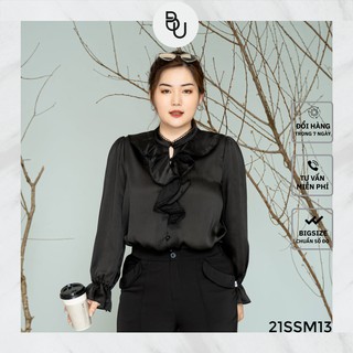 Sơ mi bèo cổ kẹp ren BIG SIZE (55kg đến 95kg) - 21SSM13 - [BUstu Bigsize]