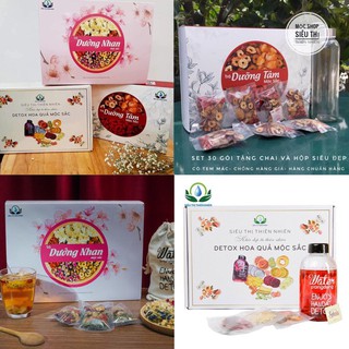 Trà Dưỡng nhan,Dưỡng Tâm, Detox Vip Hoa Quả sấy cao cấp (1Hộp 30 gói, tặng chai..)