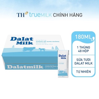 Thùng 48 hộp Sữa Tươi Tiệt Trùng DaLat Milk Vị Tự Nhiên - Không Đường 180ml "Giá Bán Đã Trừ Khuyến Mãi"