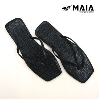 Dép kẹp nữ xỏ ngón thời trang Maia siêu hot - mũi vuông quai mảnh - vân cá sấu đi êm chân nhẹ thoáng MA5832 (nhiều màu)