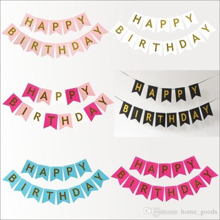 Dây Giấy Happy Birthday Đuôi Cá Ánh Kim