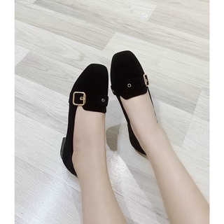 Giày lười khoá cạnh chất nhung siêu xinh êm mềm cho thu đông
